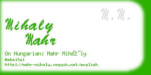 mihaly mahr business card